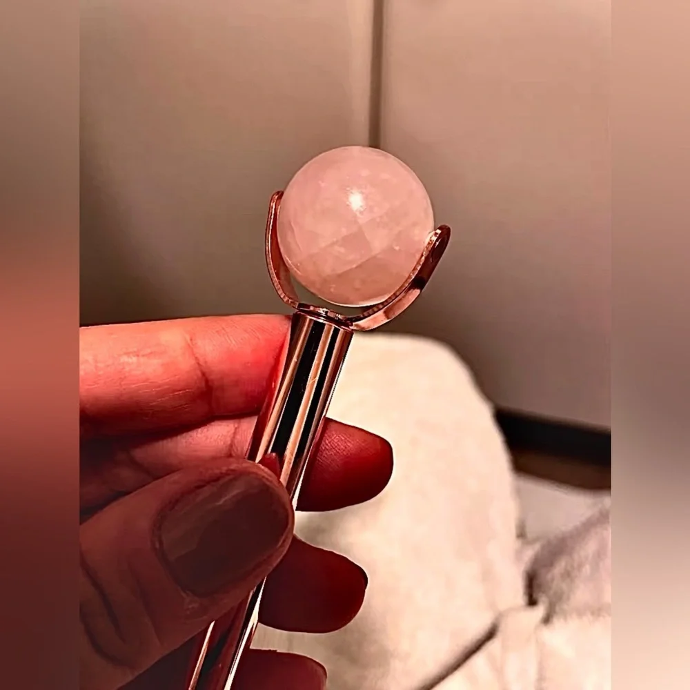 GUA SHA | Large Round Ball Rose Quartz Facial Roller and Cooling Stone